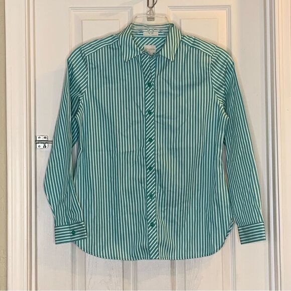 Chicos No Iron Stretch Stripe Shirt Size 0/XS - Picture 12 of 14